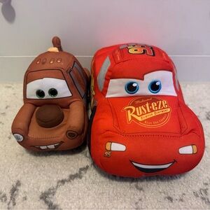 Cars Talking Lightning McQueen & Mater Plush Toy Set - Red & Brown